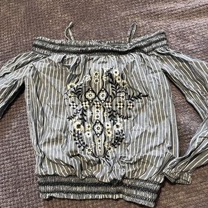 Blue/ white striped top